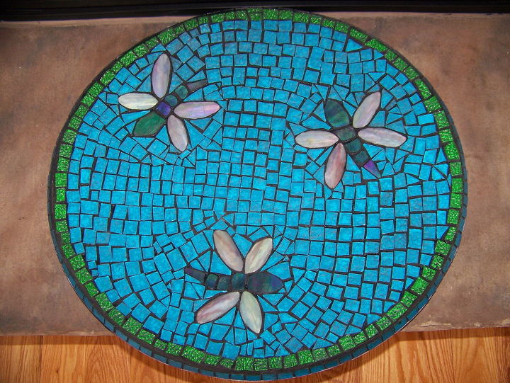 satellite dish to bird bath, All grouted
