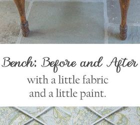 Paint + Fabric = New Life to an Old Bench