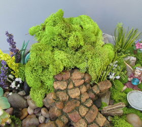 creating a fairy garden out of a old cement flower urn , concrete masonry, crafts, gardening