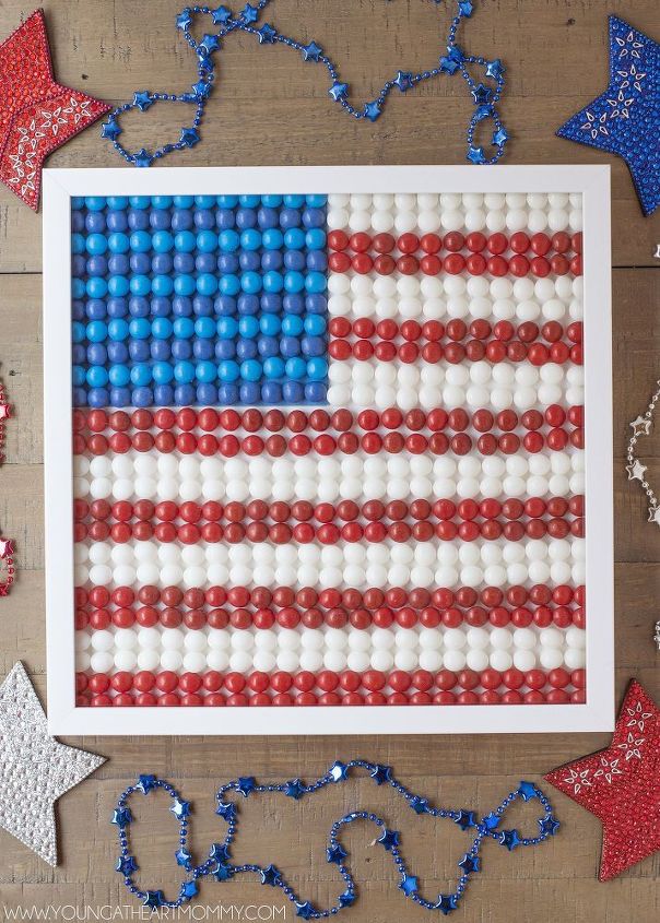 patriotic flag frame, crafts, how to, patriotic decor ideas, seasonal holiday decor