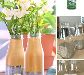 diy two tone mercury glass milk bottle vases, container gardening, crafts, flowers, gardening, repurposing upcycling
