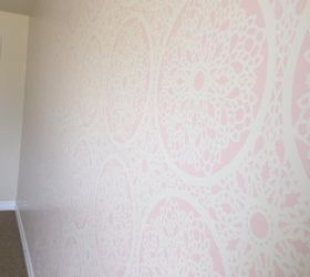 stenciling a perfectly pink girl s bedroom, bedroom ideas, diy, painting, wall decor