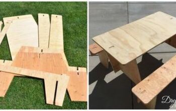 Mesas de picnic pintadas de rompecabezas - 3 divertidas ideas para el verano
