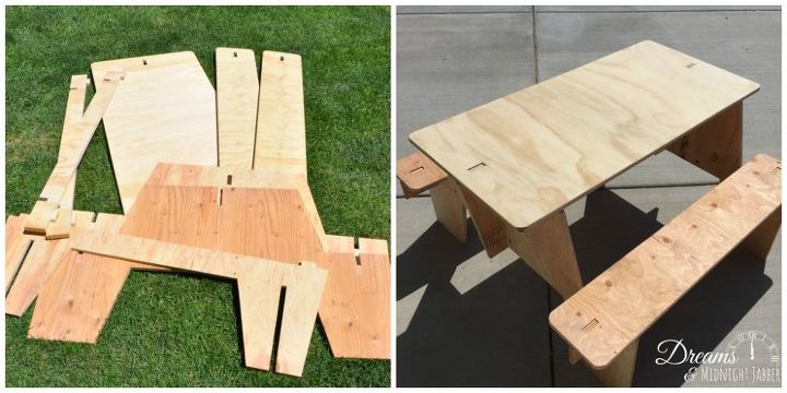 painted puzzle picnic tables 3 fun summer ideas, painted furniture, woodworking projects