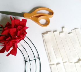 make a patriotic wreath with your old jeans , crafts, patriotic decor ideas, repurposing upcycling, seasonal holiday decor, wreaths, With the red done let s do the white next