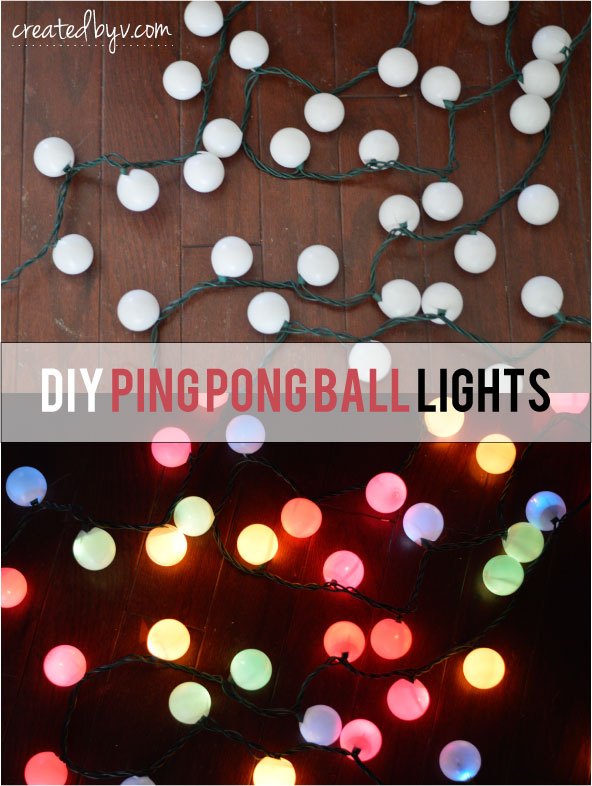 lamparas de pelotas de ping pong de bricolaje