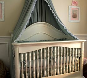 s 9 brilliant home hacks using twin sized sheets, home decor, repurposing upcycling, Create a glamorous canopy over a crib or bed