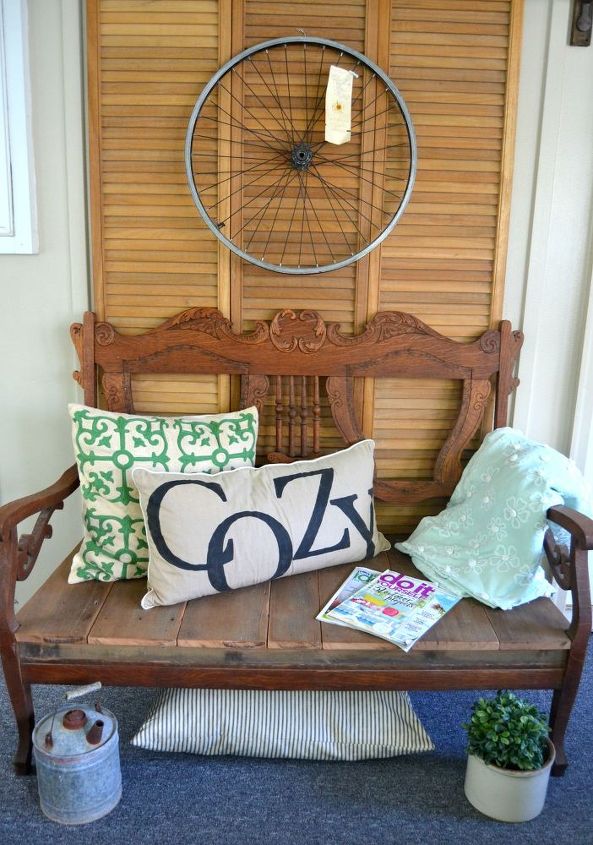 settee makeover with barn wood, diy, outdoor living, rustic furniture