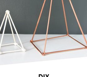 how to make gold diy geometric sculptures for free , crafts, home decor, how to, repurposing upcycling