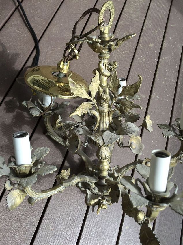 q need advice on painting brass chandelier, lighting, painted furniture, painting over finishes