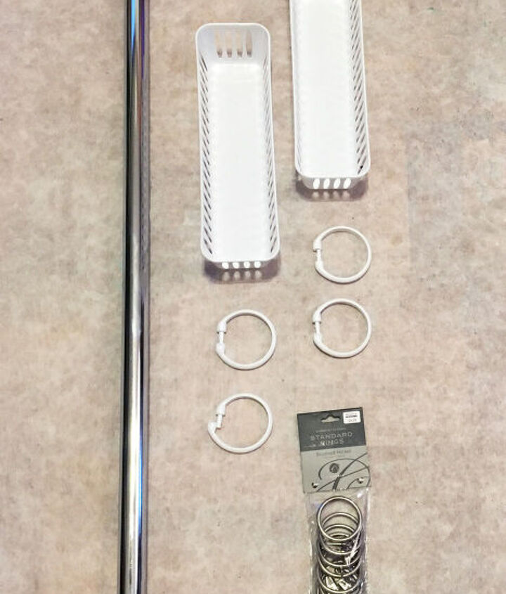 tension rod shower storage, bathroom ideas, storage ideas