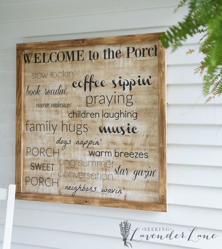 diy porch sign, crafts, outdoor living