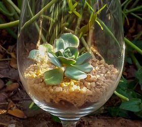succulent wine glasses gifts that keep on giving, crafts, flowers, gardening, how to, succulents