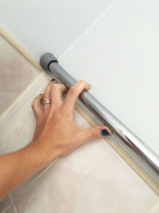 tension rod shower storage, bathroom ideas, storage ideas