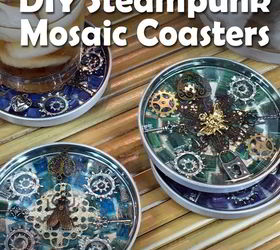 steampunk mosaic coasters, crafts, how to, tiling