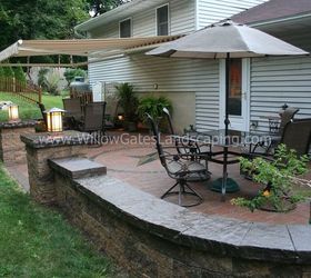oley paver patio w custom compass rose, concrete masonry, gardening, lighting, patio
