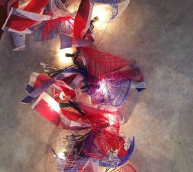 dollar store patriotic garland, crafts, lighting, seasonal holiday decor