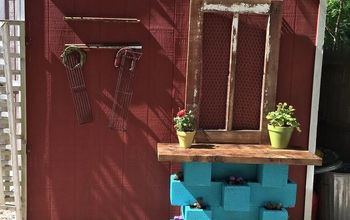 Outdoor Cinder Block Wet Bar/Gardening Station