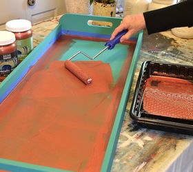 how to embellish a tray with the tone on tone metallic tool kit, crafts, home decor, painting, tools