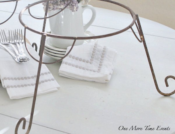 diy farmhouse cake stand table vignette, repurposing upcycling