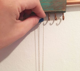 rustic wood and copper jewelry hanger, crafts, home decor, how to, organizing