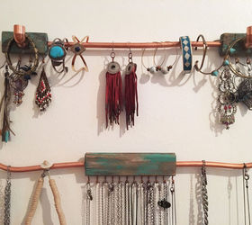 rustic wood and copper jewelry hanger, crafts, home decor, how to, organizing