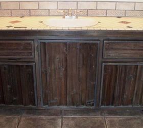 ugly barn wood cabinets get an elegant make over, painted furniture, woodworking projects