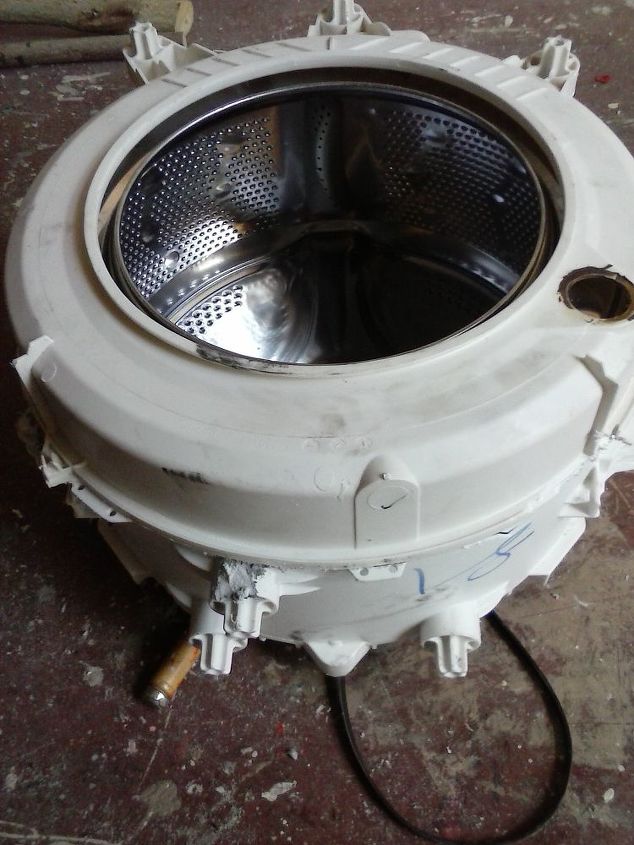 ceiling light made by a washing machine drum , appliances, lighting, repurposing upcycling