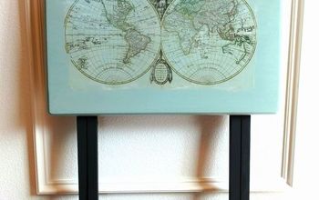 Painted TV Tray With Image Transfer