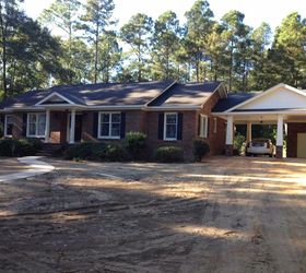 new carport and porch adds curb appeal to a 80 s brick ranch, COLUMNS and SHINGLES
