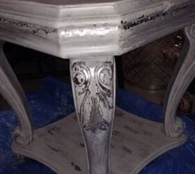 whitewash faux silverleaf endtable, painted furniture
