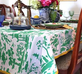 how to make a toile tablecloth using stencils, crafts, how to, painting, reupholster