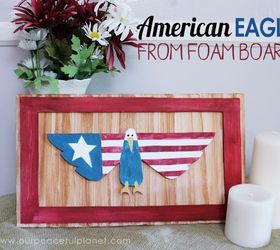 american eagle wall art from foam board, crafts, how to, patriotic decor ideas, seasonal holiday decor