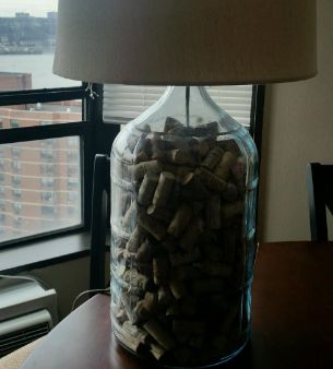 what to do with your corks how about make a cork lamp , crafts, lighting