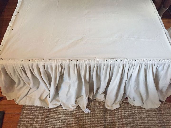 diy no sew drop cloth bed skirt, bedroom ideas, diy, how to