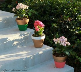 s 13 ideas for having the cutest front steps on the block, container gardening, outdoor living, porches, Add a pop of pretty to plain flower pots