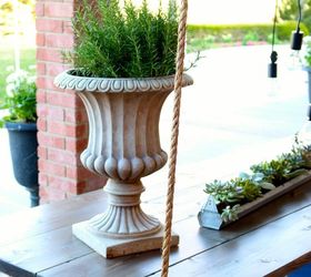 outdoor patio decor complete with hanging table, outdoor furniture, outdoor living, patio
