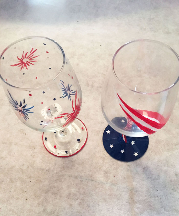 stars and stripes wine glasses