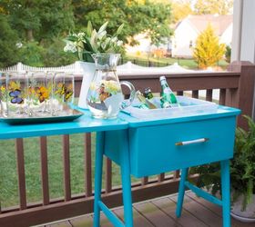 diy sewing table turned drink station, diy, painted furniture, repurposing upcycling