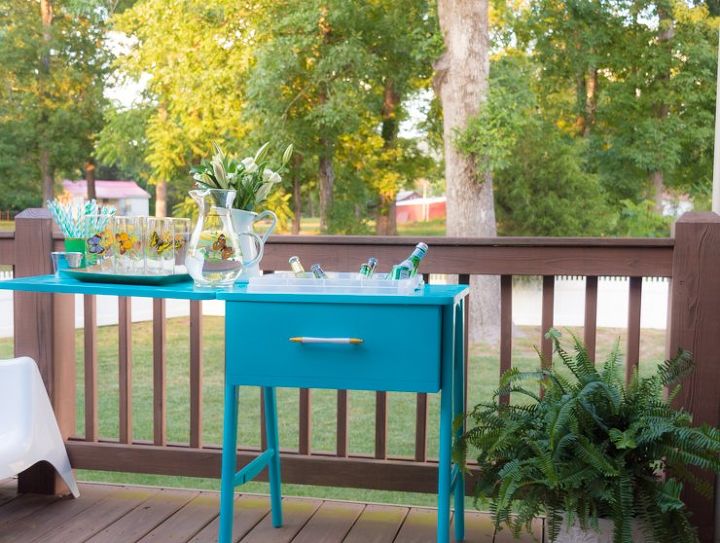 diy sewing table turned drink station, diy, painted furniture, repurposing upcycling