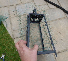 Wrap netting around a lantern for this adorable patio update