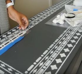 how to stencil a diy bone inlay dresser