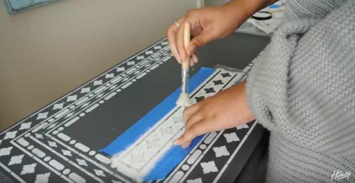 how to stencil a diy bone inlay dresser