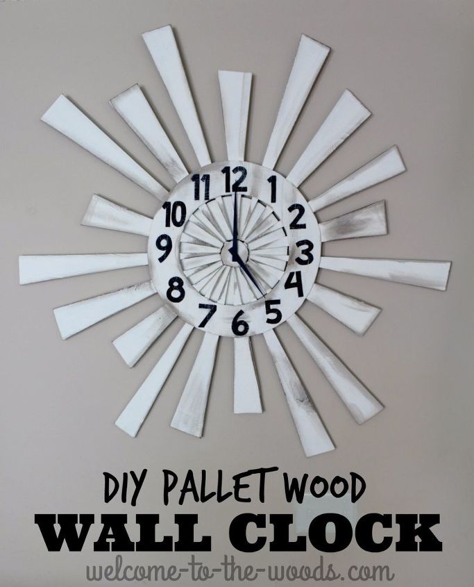 reloj de pared de madera de palet