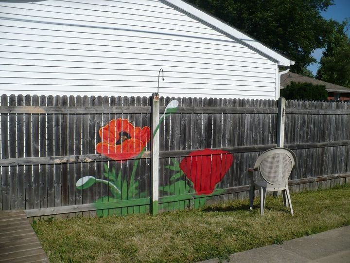 arte en la valla del patio trasero