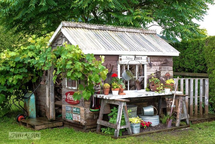 how to make a dream no build potting bench in minutes , gardening, how to, outdoor furniture, repurposing upcycling