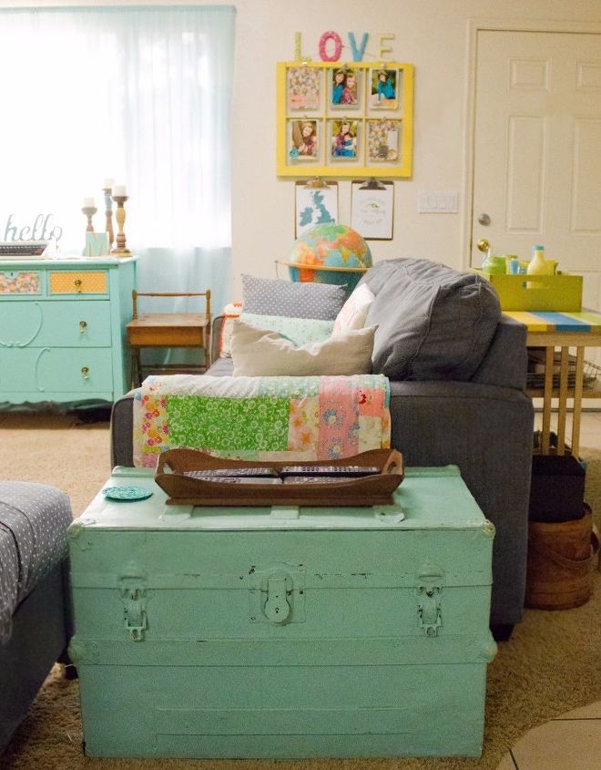 sala de estar vintage ecltica colorida