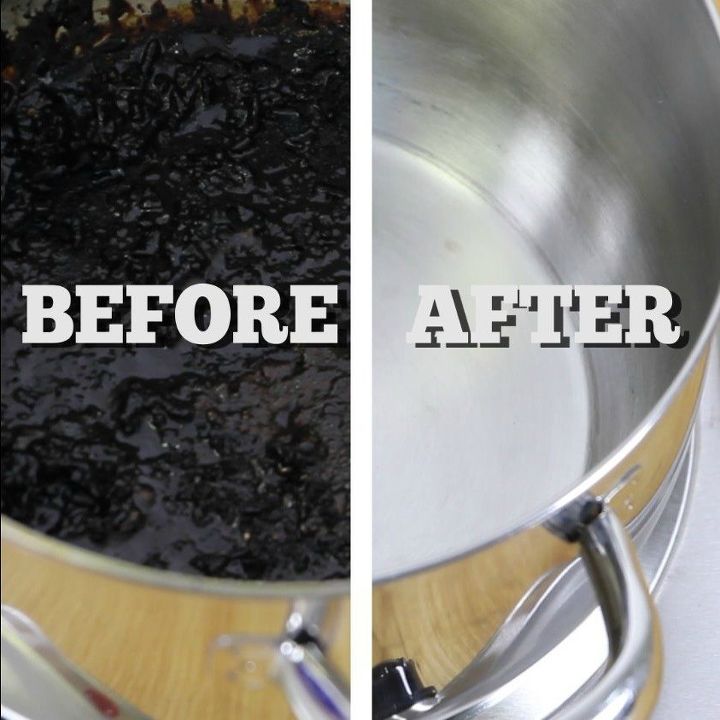 easy way to clean a burnt pot or pan