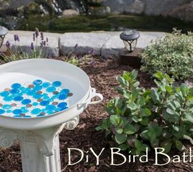 diy bird bath, gardening, outdoor living, painted furniture