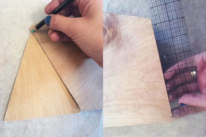 corte madeira compensada em forma de tringulo para esta ideia incrvel de prateleiras